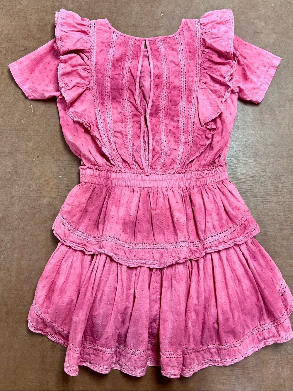 LoveShackFancy Pink Ruffled Mini Dress - Picture 6 of 7
